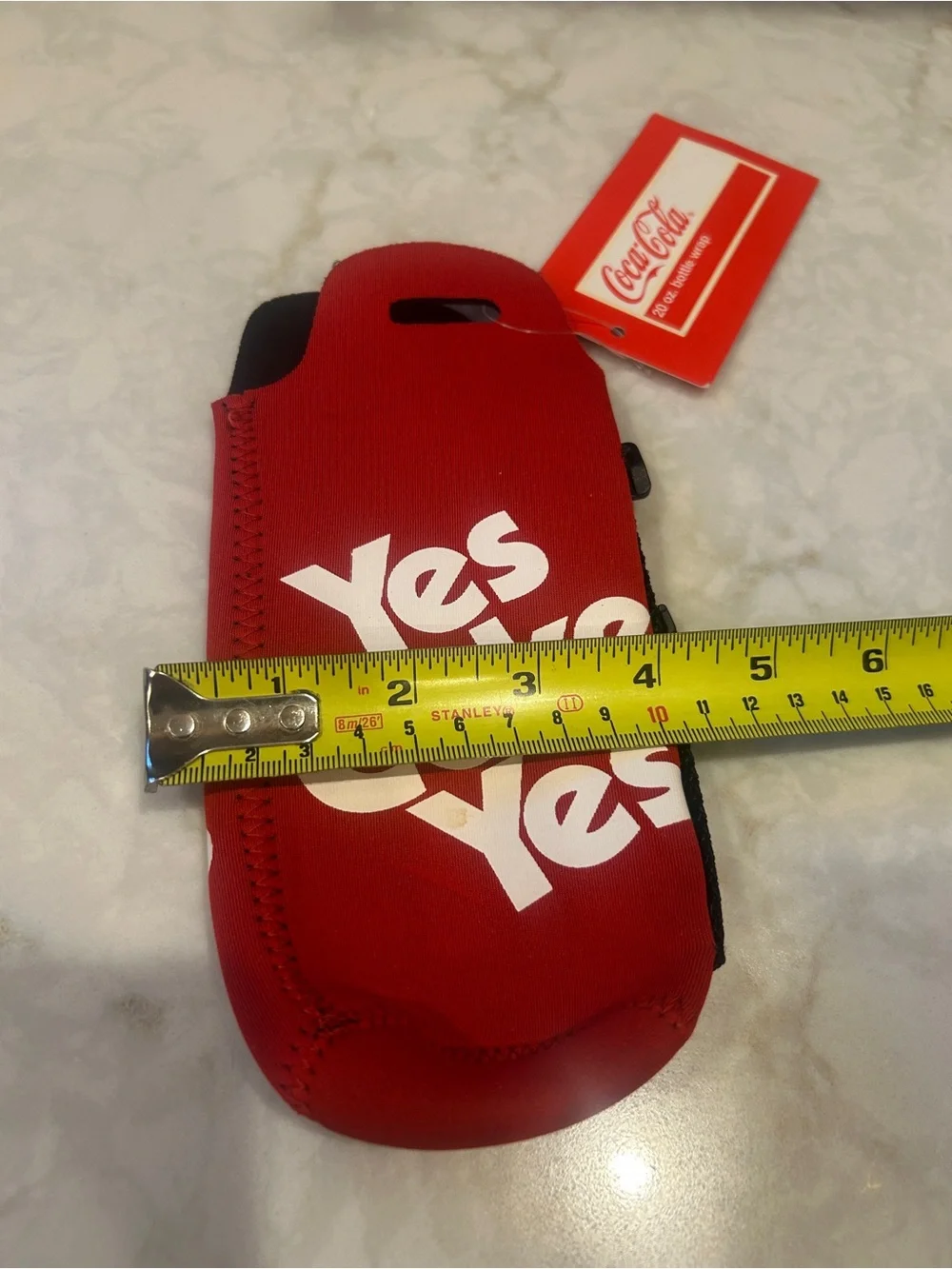 NWT- Coca-Cola Red Bottle Sleeve with White 'Yes Coke Yes' Excellent Condition